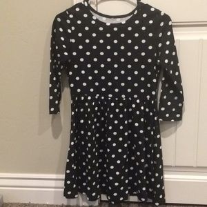 Polkadot black dress 3/4 sleeve